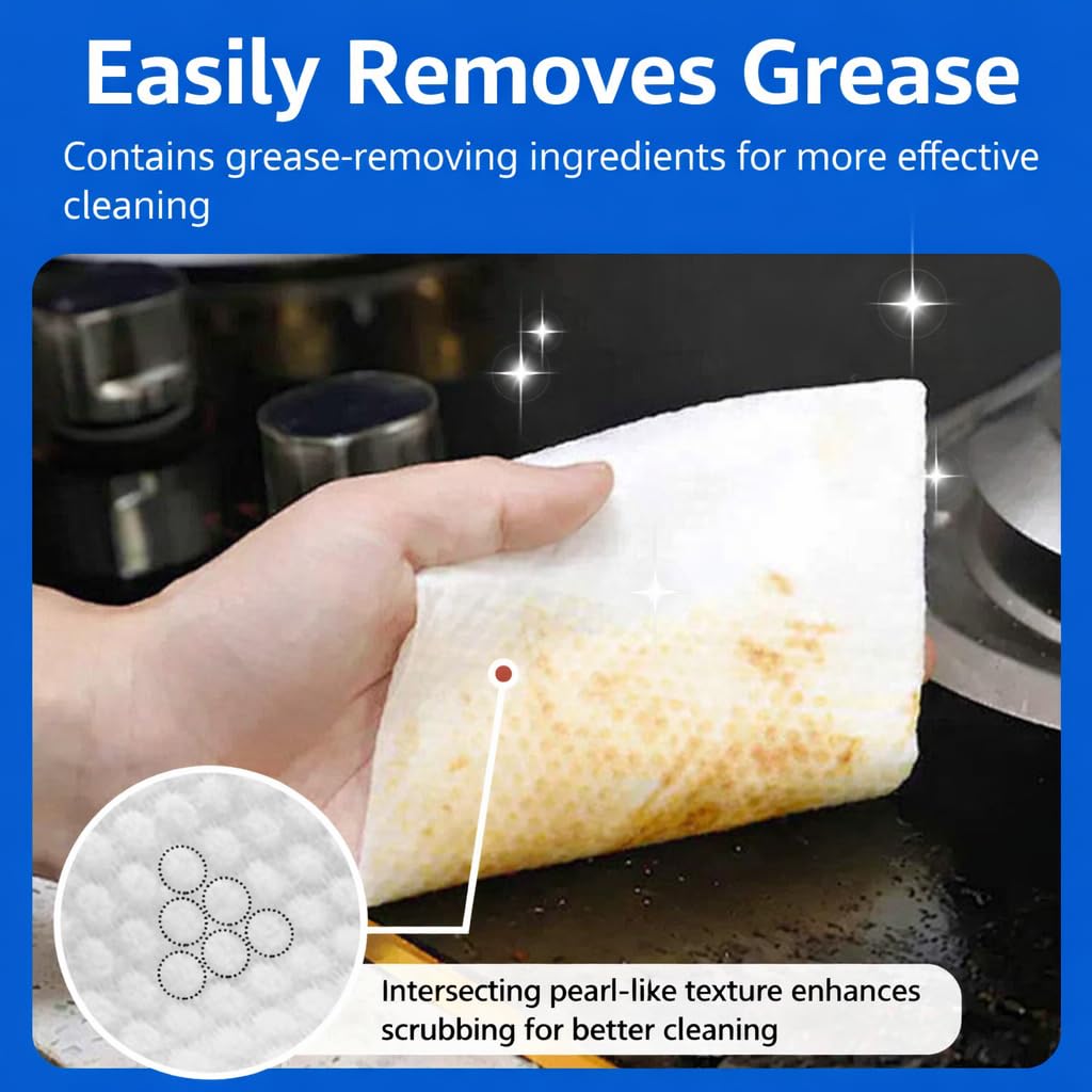 SKY-TOUCH 2 Pack - 160 Count Kitchen Wipes, Large Thickened Disposable Cleaning Wipes with Lid, Multi-Purpose Degreasing Wet Wipes for Kitchen, Stove, Countertop and Sink