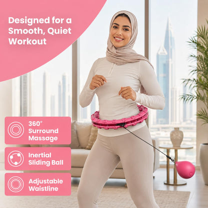 SKY-TOUCH Weighted Hula Hoop for Women, 24 Detachable Links Fitness Hoop, Adjustable Smart Waist Exercise Ring for Weight Loss, Core Workout, Quiet Rotation, Adults & Beginners