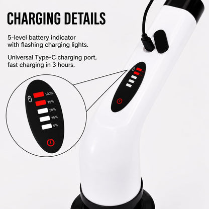 SKY-TOUCH Electric Rotating Cleaning Brush, Cordless Multi-Functional Cleaning Brush, Equipped With 7 Replaceable Brush Heads, 2 Adjustable Speeds, Suitable for Bathrooms, Kitchens, Bathtubs, Glass