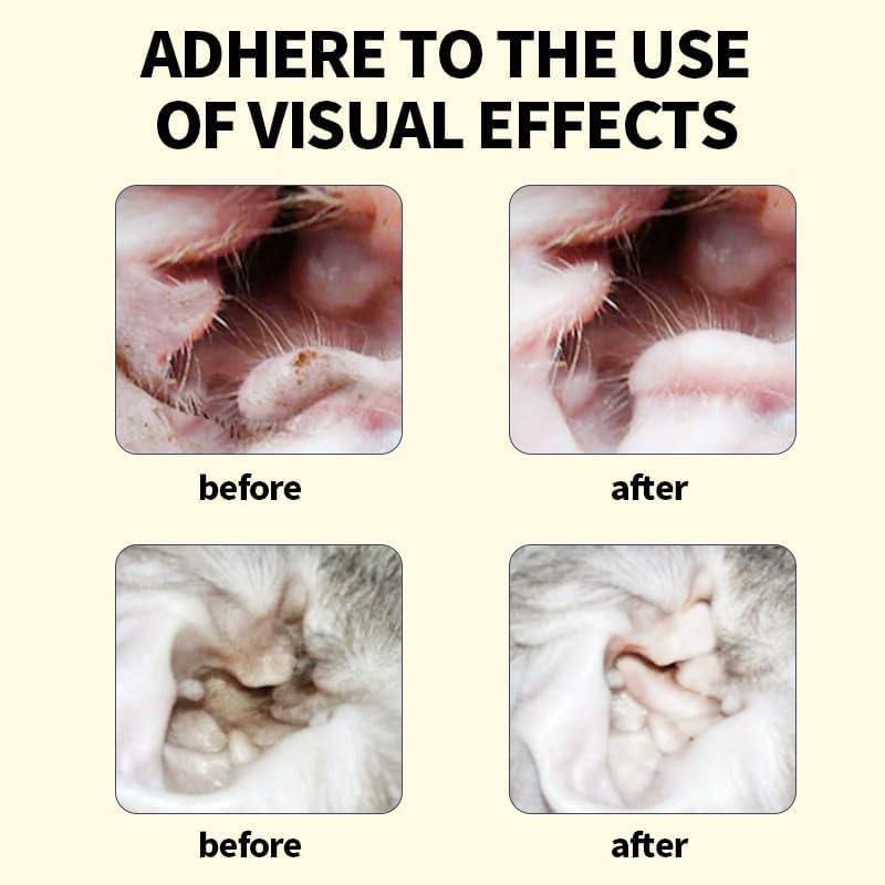 SKY-TOUCH Ear Cleaning Solution for Dogs & Cats (60ml) — Gently Dissolves Earwax | Features a Flexible Silicone Angled Tip; Mild, Moisturizing, And Non-irritating Formula