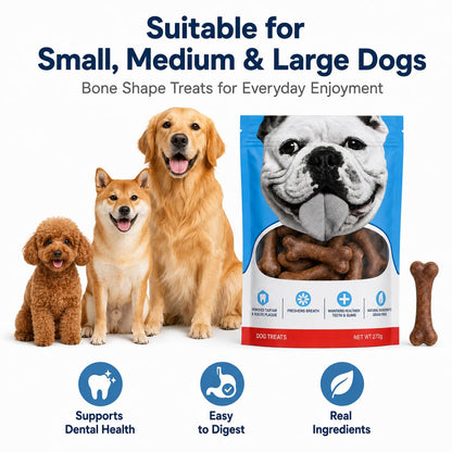 SKY-TOUCH Dog Treats, Bone Shape Dental Chews for Dogs, Long Lasting Chicken Flavor Chew Sticks, Durable Teeth Cleaning Snacks