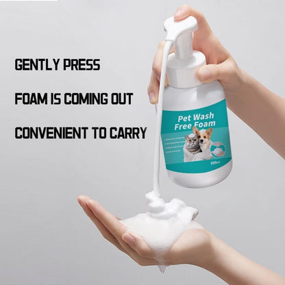 SKY-TOUCH Pet Waterless Shampoo Foam, 300 ml, No-Rinse Pet Cleaning Foam for Dogs & Cats, Dry Bath Foam for Daily Coat and Paw Cleaning