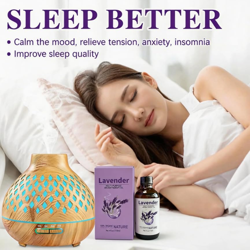 SKY-TOUCH Migcaput Aromatherapy Essential Oil 118ml – 100% Pure & Natural Lavender Oil for Diffuser, Sleep, Skin Care, DIY Projects & Stress Relief