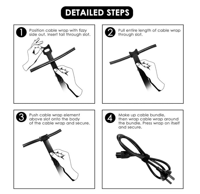 SKY-TOUCH 160PCS Reusable Cable Ties, Adjustable Hook & Loop Cord Organizers, Nylon Wire Management Straps for Home, Office & Electronics