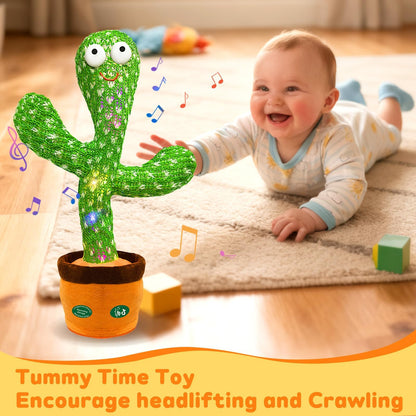 Dancing Mimicking Talking Cactus Toy,Funny Gift for Toddler 1 2 3 Year Old Boy Girl,Singing Record Repeat What You Say Light Up Baby Infant Toys 6-12 12-18 Months (Volume Adjustment)