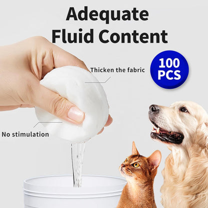 SKY-TOUCH Pet Eye Wipes,Pet Cleaning Wipes, soft and gentle, specially designed for cleaning pets' eyes. Sterile formula effectively removes eye dirt. Suitable for cats and dogs 100pcs