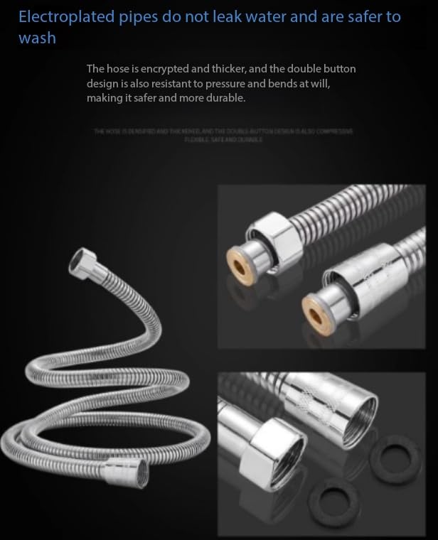 SKY-TOUCH 1.2M Stainless Steel Water Pipe, Durable Anti-Corrosion Flexible Hose with Copper Nut, Anti-Leakage and Pressure Resistant, Easy Installation