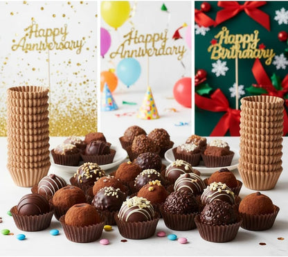 SKY-TOUCH 500PCS Mini Cupcake Liners Muffin Linner, Mini Muffin Truffle Cases Greaseproof Cupcake Liners Non Stick Chocolate Paper Candy Wrappers for Party Birthday Christmas, Bottom size 5cm