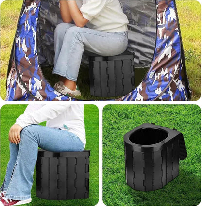 SKY-TOUCH Portable Camping Toilet, Foldable Travel Commode for Adults, Hiking, Road Trips, Beach, Emergency Use, Lightweight, Eco-Friendly