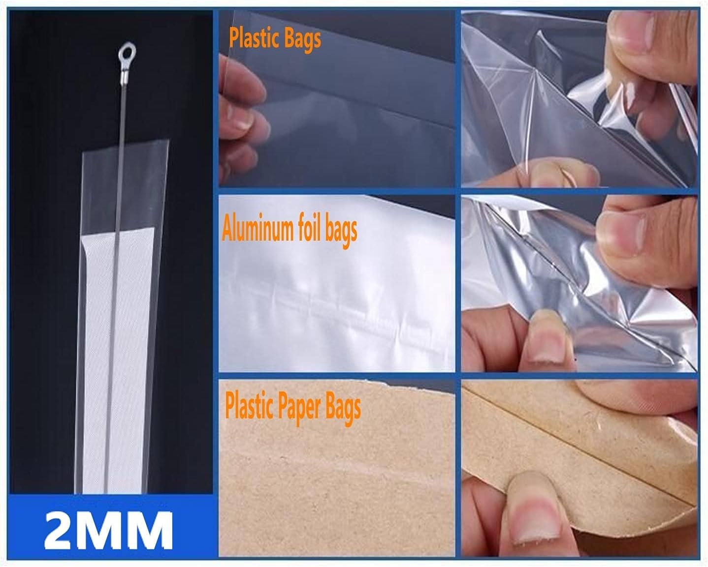SKY-TOUCH Heat Sealer Pulse-type Manual Heat Sealing Machine, 20cm Plastic Bag Sealing Machine, Suitable for PP, PE Plastic Bags, and Food Aluminum Foil Bags