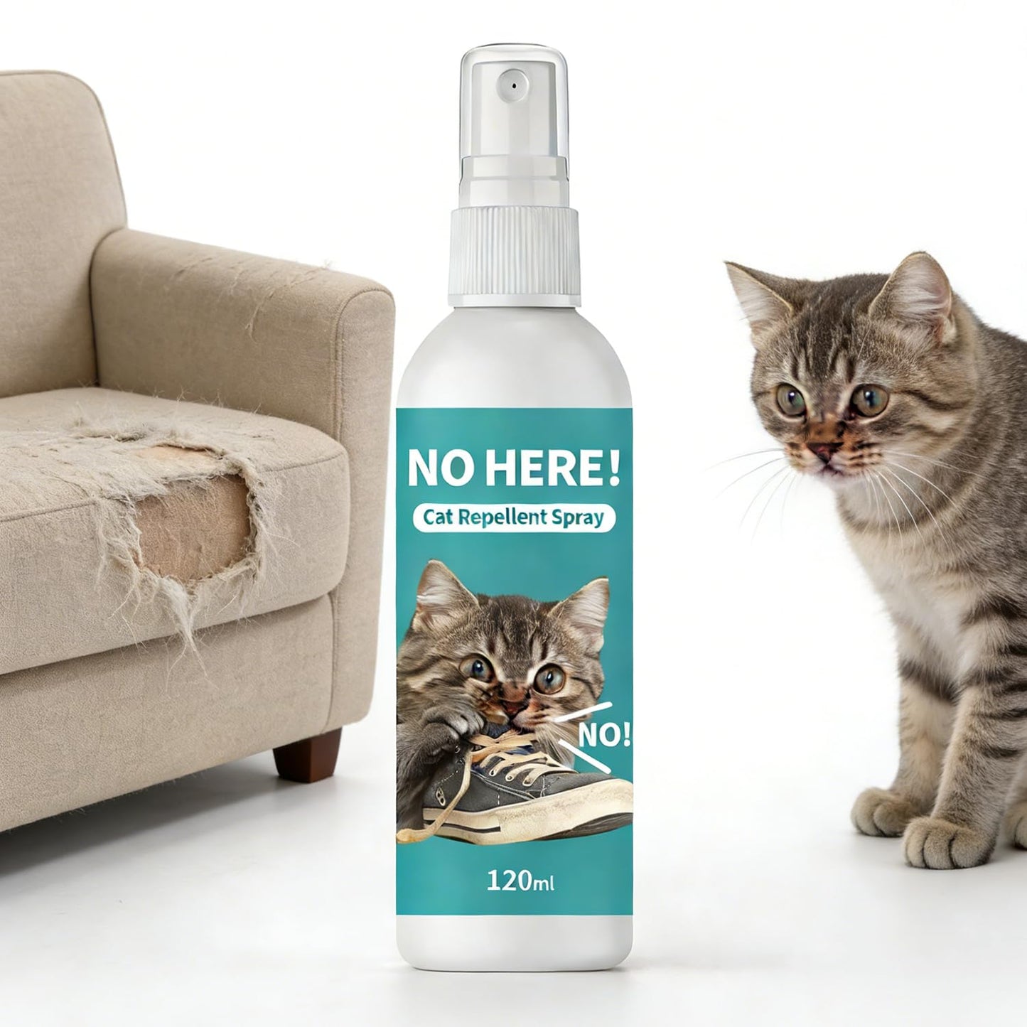 SKY-TOUCH Cat Repellent Spray Anti-Scratch Spray for Cats Suitable for Indoor And Outdoor Use for Furniture Sofas Carpets And Curtains Safe And Natural Formula 120ML