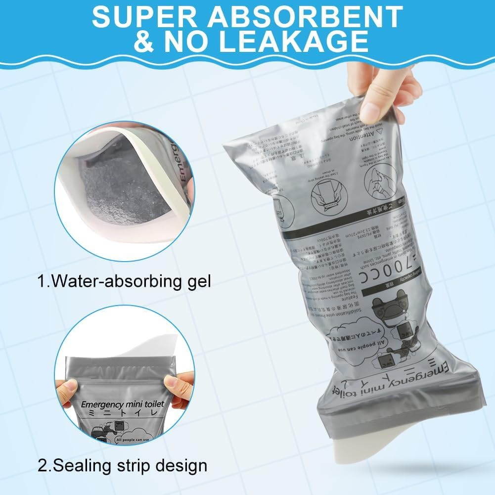 SKY-TOUCH 20 Pack Disposable Urinal Bags 700ML, Portable Travel Pee Bags for Car Emergency, Camping & Traffic Jam, Leak Proof Urine Bags for Men & Women, Grey