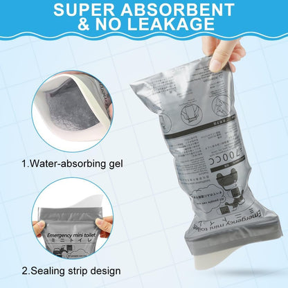 SKY-TOUCH 20 Pack Disposable Urinal Bags 700ML, Portable Travel Pee Bags for Car Emergency, Camping & Traffic Jam, Leak Proof Urine Bags for Men & Women, Grey
