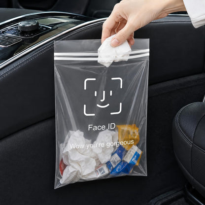 SKY-TOUCH 30PCS Adhesive Trash Bags – Suitable for Use As Car Trash Bags, Desktop Storage Bags, or Car Sickness Bags; Ideal For Cars, Kitchens, Bedrooms, Home Offices, Travel, And Camping（25 * 31 cm）