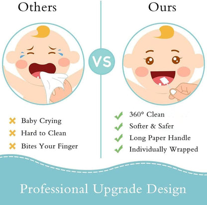 SKY-TOUCH 30PCS Baby Oral Cleaner, Newborn Tongue Cleaner, Soft Gauze Toothbrush, Suitable for Babies Aged 0-36 Months