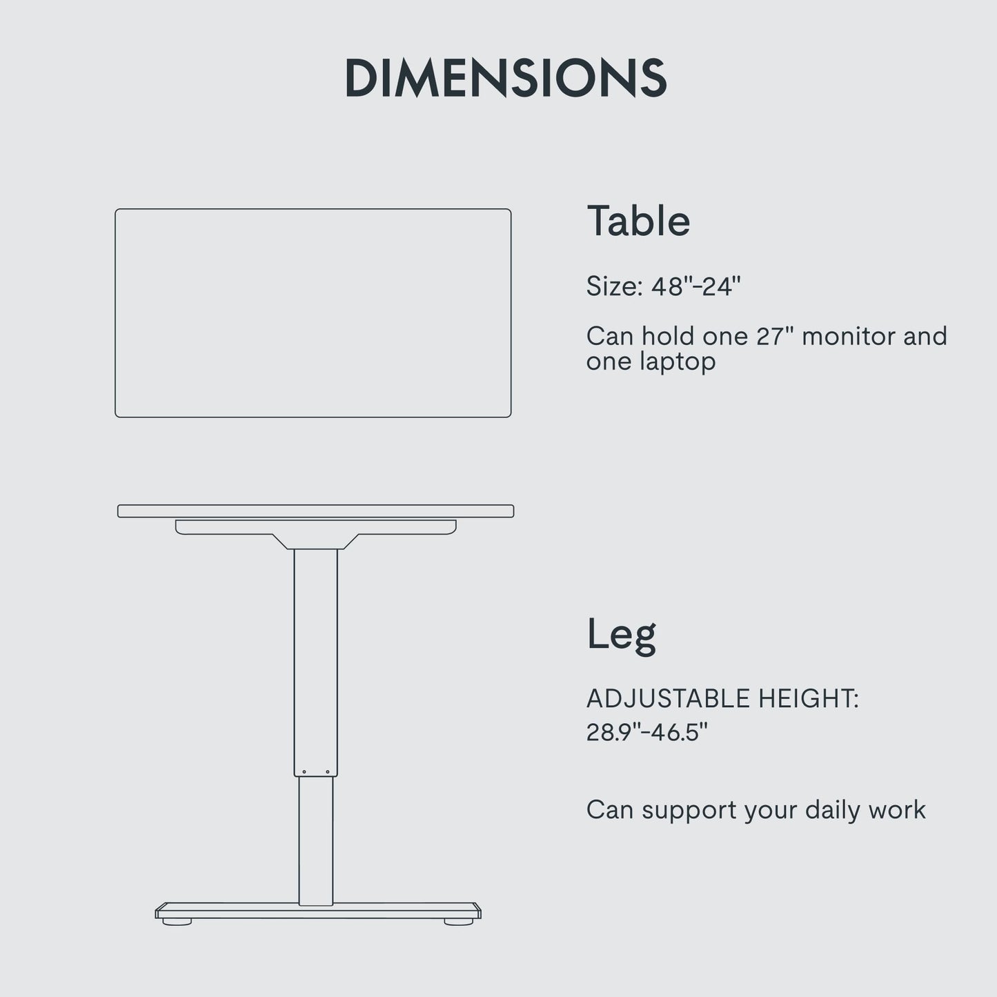 SKY-TOUCH Electric Adjustable Height Standing Desk,Elevating Desk, 120x60cm, Height Memory, Storage Hook, 28.9"-46.5" Elevating range,for Office Stand Up Computer Desk, Beige(top consists of 2 parts)