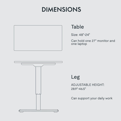 SKY-TOUCH Electric Adjustable Height Standing Desk,Elevating Desk, 120x60cm, Height Memory, Storage Hook, 28.9"-46.5" Elevating range,for Office Stand Up Computer Desk, Beige(top consists of 2 parts)