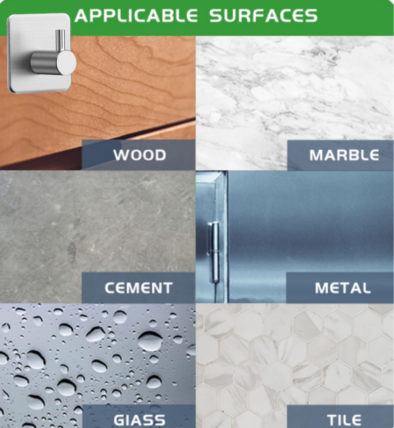 SKY-TOUCH Adhesive Towel Hooks 4pcs, Heavy Duty Wall Stainless Steel Hooks for Hanging Coat Clothes Towels Hat Bags for Home Entryway Bathroom Kitchen