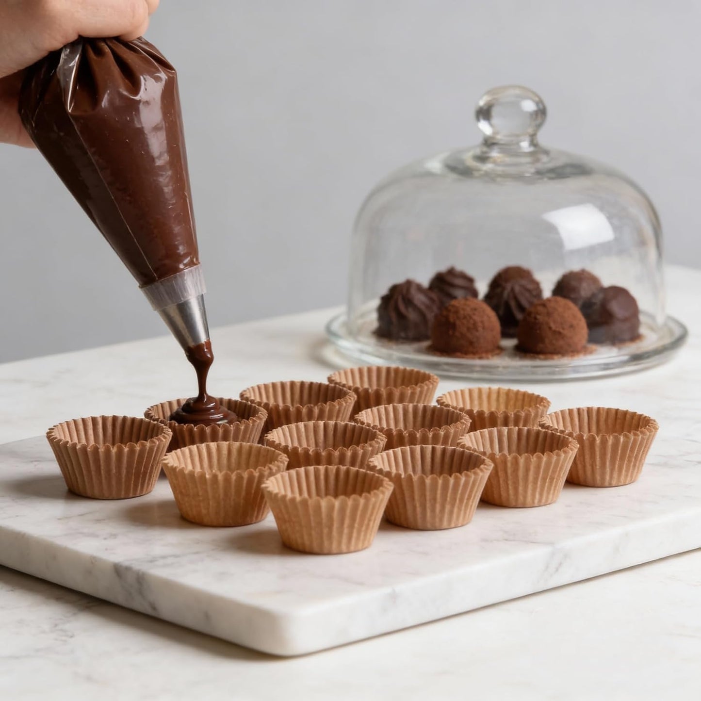 SKY-TOUCH 500PCS Mini Cupcake Liners Muffin Linner, Mini Muffin Truffle Cases Greaseproof Cupcake Liners Non Stick Chocolate Paper Candy Wrappers for Party Birthday Christmas, Bottom size 5cm