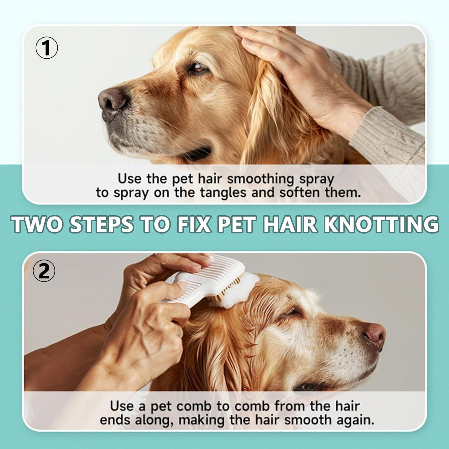 SKY-TOUCH Pet Hair Detangling Spray Pet Smoothing Spray Anti-Static - Pet Grooming Supplies Suitable for Tangled Matted and Difficult-to-comb Fur