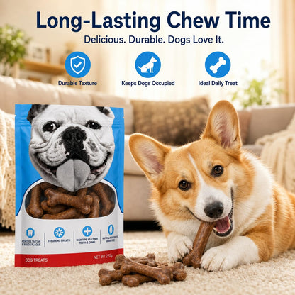 SKY-TOUCH Dog Treats, Bone Shape Dental Chews for Dogs, Long Lasting Chicken Flavor Chew Sticks, Durable Teeth Cleaning Snacks
