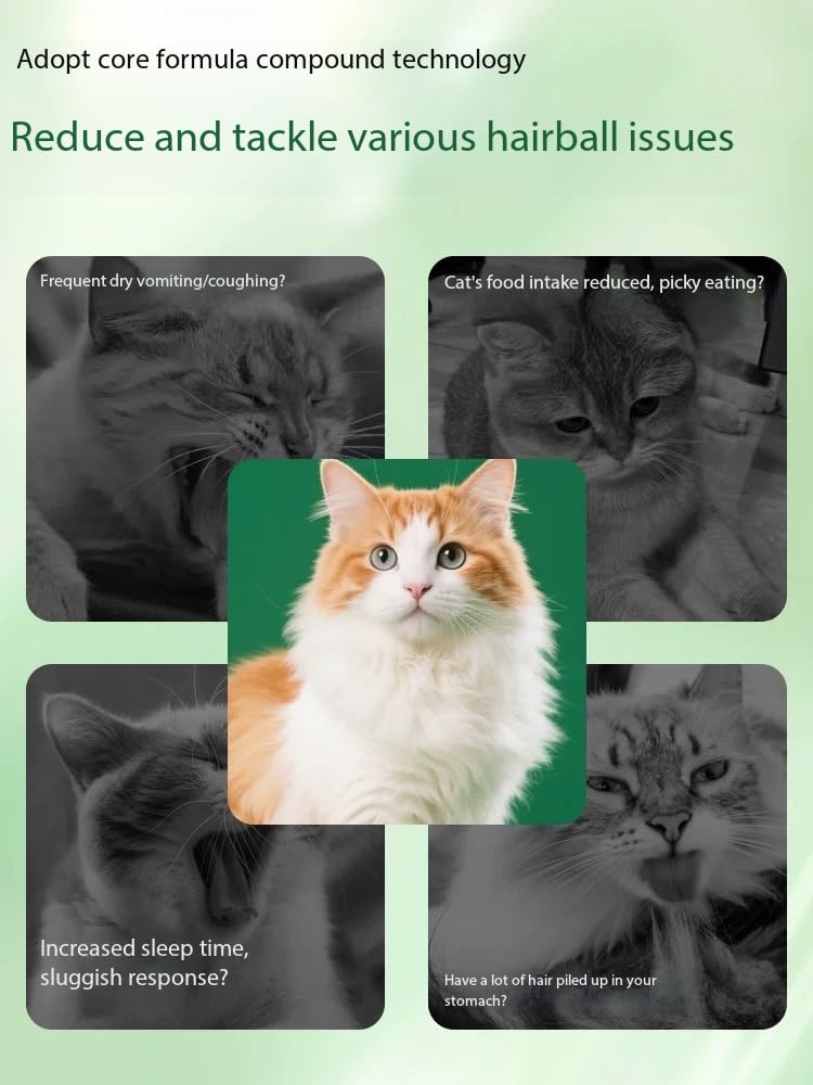 SKY-TOUCH Pet Hairball Relief Gel for Cats – 120g, Natural Formula for Digestive Health, Reduces Shedding, Supports Hairball Elimination