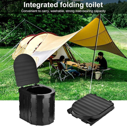 SKY-TOUCH Portable Camping Toilet, Foldable Travel Commode for Adults, Hiking, Road Trips, Beach, Emergency Use, Lightweight, Eco-Friendly