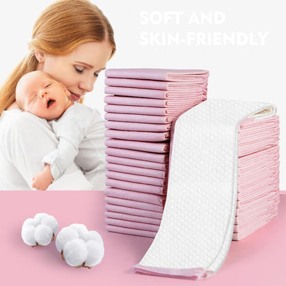 SKY-TOUCH 50 Pieces Baby Disposable Changing Mats,Waterproof Baby Changing Pads, 45x60 cm, Highly Absorbent Leakproof Changing Pad Baby, Ultra soft Diaper Changing Mat Underpads for Baby Pink