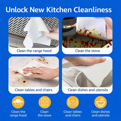 SKY-TOUCH 2 Pack - 160 Count Kitchen Wipes, Large Thickened Disposable Cleaning Wipes with Lid, Multi-Purpose Degreasing Wet Wipes for Kitchen, Stove, Countertop and Sink