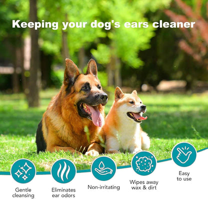 SKY-TOUCH Cat and Dog Ear Cleaning Wipes Disposable Pet Cleaning Wipes Gently Remove Odors Reduce Dirt and Earwax Buildup and Relieve Itching 50 PCS