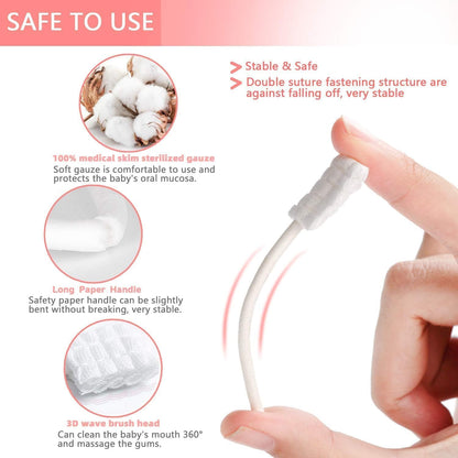 SKY-TOUCH 30PCS Baby Oral Cleaner, Newborn Tongue Cleaner, Soft Gauze Toothbrush, Suitable for Babies Aged 0-36 Months