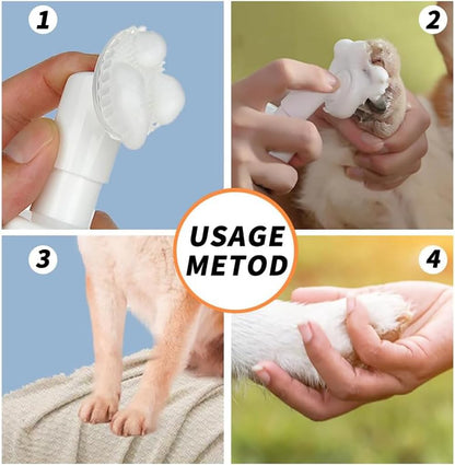 SKY-TOUCH Pet Paw Cleaner Foam Pet Foot Cleaning Foam Waterless with Silicone Brush, Natural Mild Formula, Dogs Cats Paw Care Accessories Paw Clean Odor Control Wash 150ML