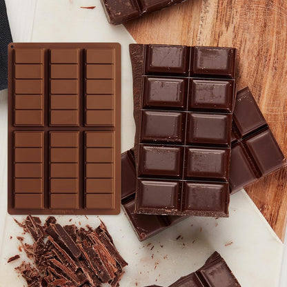 SKY-TOUCH 2 Packs Silicone Chocolate Molds, Food-Grade Rectangle Molds for Chocolate,Sweet, Wax Melts & More, BPA-Free, Heat & Freeze Safe