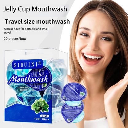 SKY-TOUCH 20 PCS 12ml Fruit Mint Flavor Mouthwash Jelly Cups, Portable Travel Oral Care, Alcohol-Free, Fresh Breath, Convenient Individual Packs