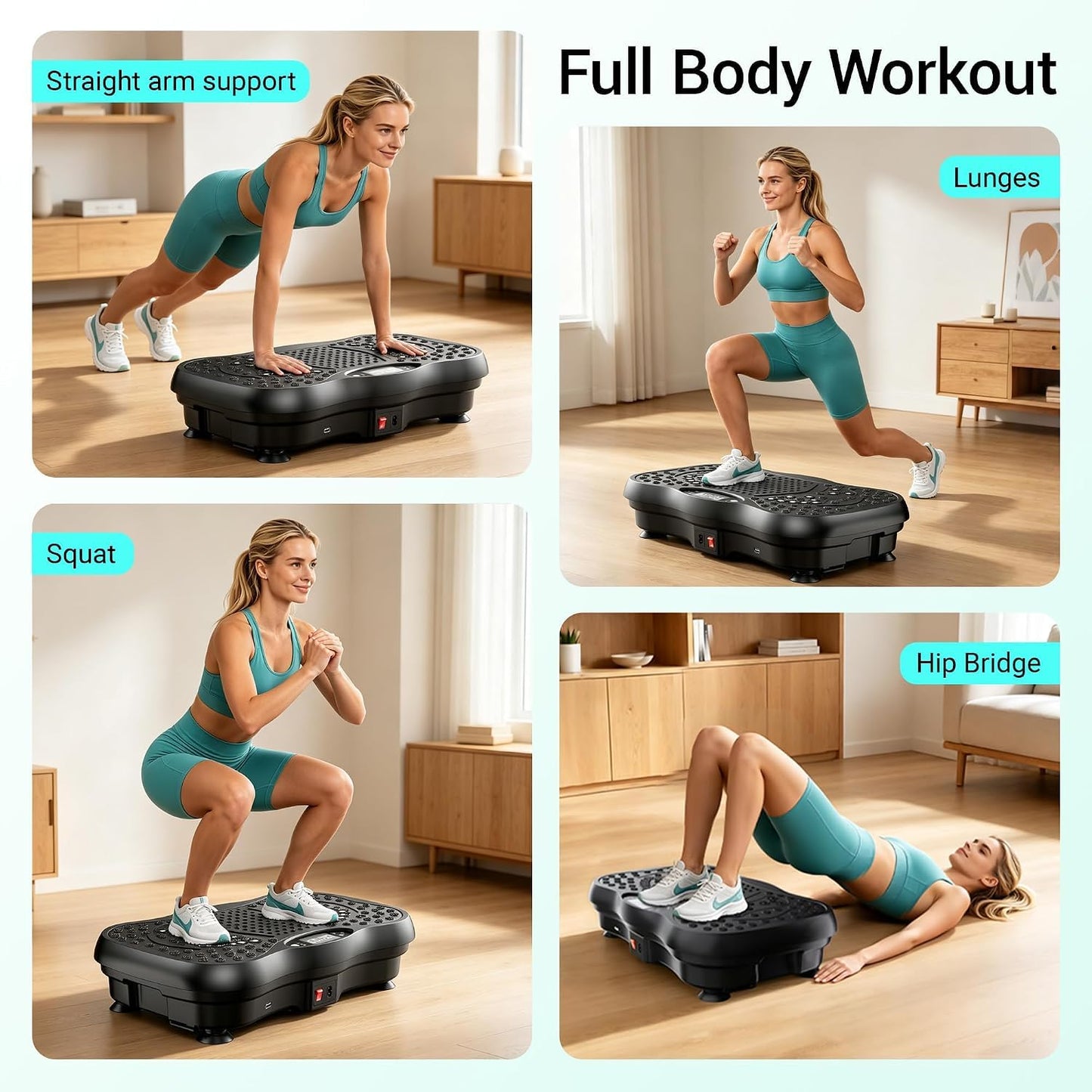 SKY-TOUCH Vibration Fitness Machine Home Vibration Workout Platform – Full-Body Vibration Plate with 120 Adjustable Speed Levels and Bluetooth – Suitable for Weight Loss, Body Toning, Skin Firming