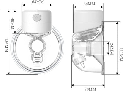 SKY-TOUCH Wearable Breast Pump, Hands Free Electric Pump, Portable Breast Pump with 2 Mode & 9 Levels, LCD Display, 24mm Flange, 1 Pack - White