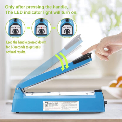 SKY-TOUCH Heat Sealer Pulse-type Manual Heat Sealing Machine, 20cm Plastic Bag Sealing Machine, Suitable for PP, PE Plastic Bags, and Food Aluminum Foil Bags