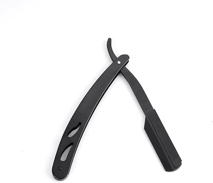 SKY-TOUCH Men's Straight Razor Set, Professional Straight Razor, 10 Replaceable Stainless Steel Blades, Includes Leather Case, Professional Barber Razor, Close Shave, 100% Stainless Steel, Black