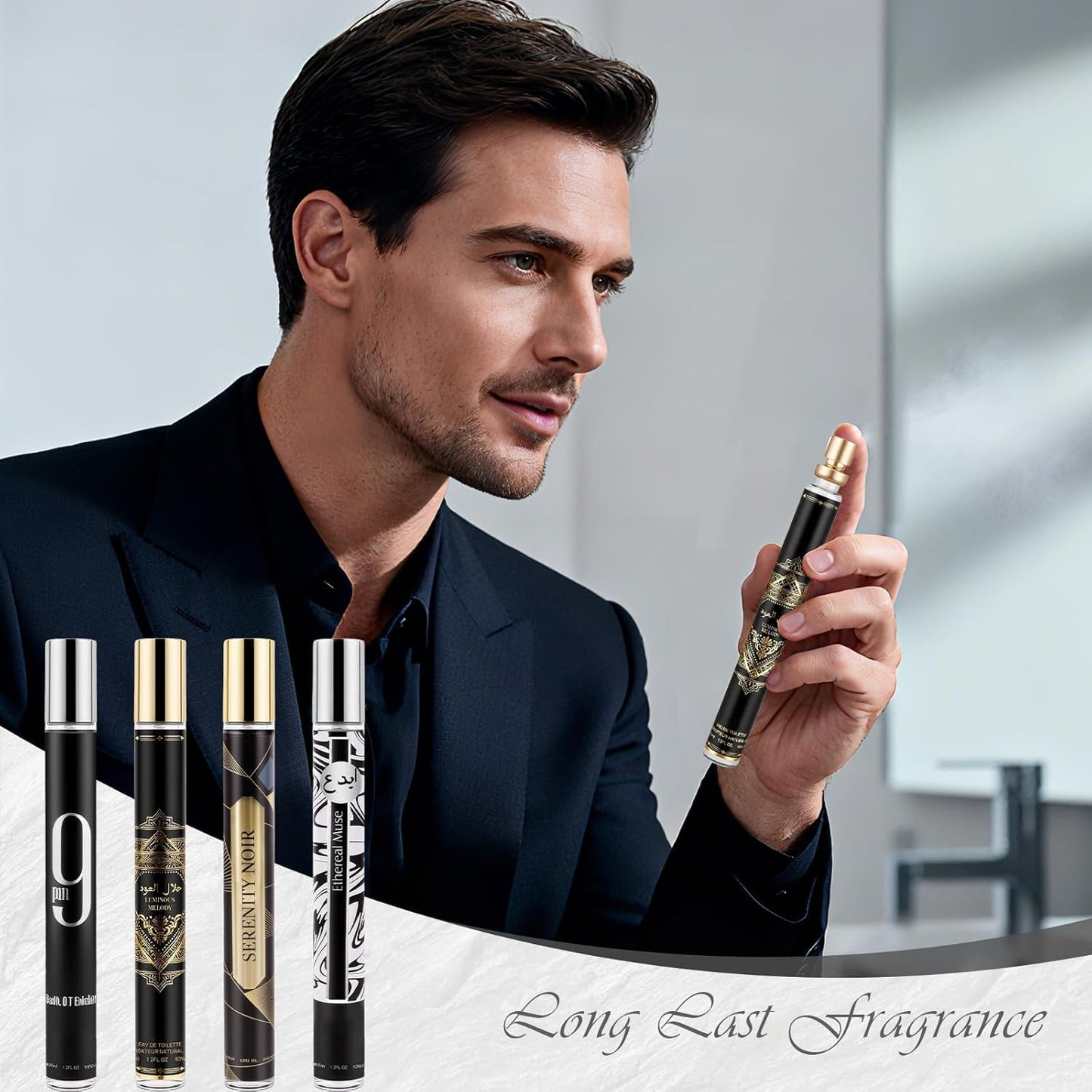 SKY-TOUCH 4-Pack Men's Eau De Parfum Set – 4x35ml Cologne Sampler Gift Set, Travel Size Perfumes for Men, Long-Lasting Fragrance, Ideal for Birthdays, Anniversaries, Christmas