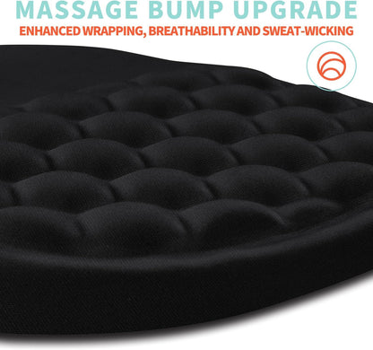 SKY-TOUCH Memory Foam Ergonomic Mouse Pad with Wrist Rest – Bump Massage Design, Non-Slip PU Base, Soft and Comfortable for Wrist Pain Relief, Durable, for Wireless Mouse & Desk (310x210x30mm, Black)