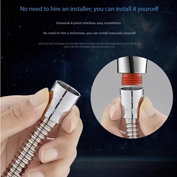 SKY-TOUCH 1.2M Stainless Steel Water Pipe, Durable Anti-Corrosion Flexible Hose with Copper Nut, Anti-Leakage and Pressure Resistant, Easy Installation