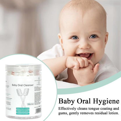 SKY-TOUCH 30PCS Baby Oral Cleaner, Newborn Tongue Cleaner, Soft Gauze Toothbrush, Suitable for Babies Aged 0-36 Months