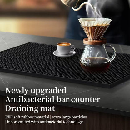 SKY-TOUCH Rubber Bar Mat, 45 x 30 x 1 cm, Thickened, Drainable, Non-slip, Made Of PVC, Waterproof and Drip-proof. Suitable for Bars, Hotels, Restaurants, Homes, Cafes, and Other Venues