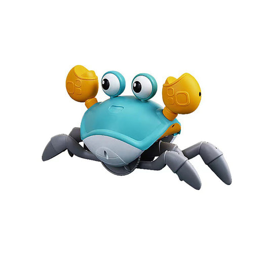 SKY-TOUCH Electric Runaway Crab，Crawling Crab Baby Toy with Music and LED Light Up，Toddler Interactive Learning Development Toy with Automatically Avoid Obstacles，For Babies, Toddlers and Kids