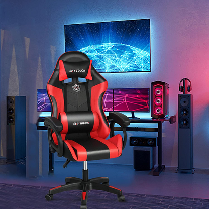 SKY-TOUCH Gaming Chair，Adjustable Computer Chair Pc Office Pu Leather High Back, Ergonomic design Lumbar Support,Comfortable Armrest Headrest