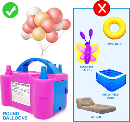 SKY-TOUCH Electric Balloon Pump, Dual Nozzle Portable Balloons Air Pump for Balloon Arch, Balloon Garland, Party Decorations, Kids Birthday, Baby Shower, Party Supplies & Decorations, Pink