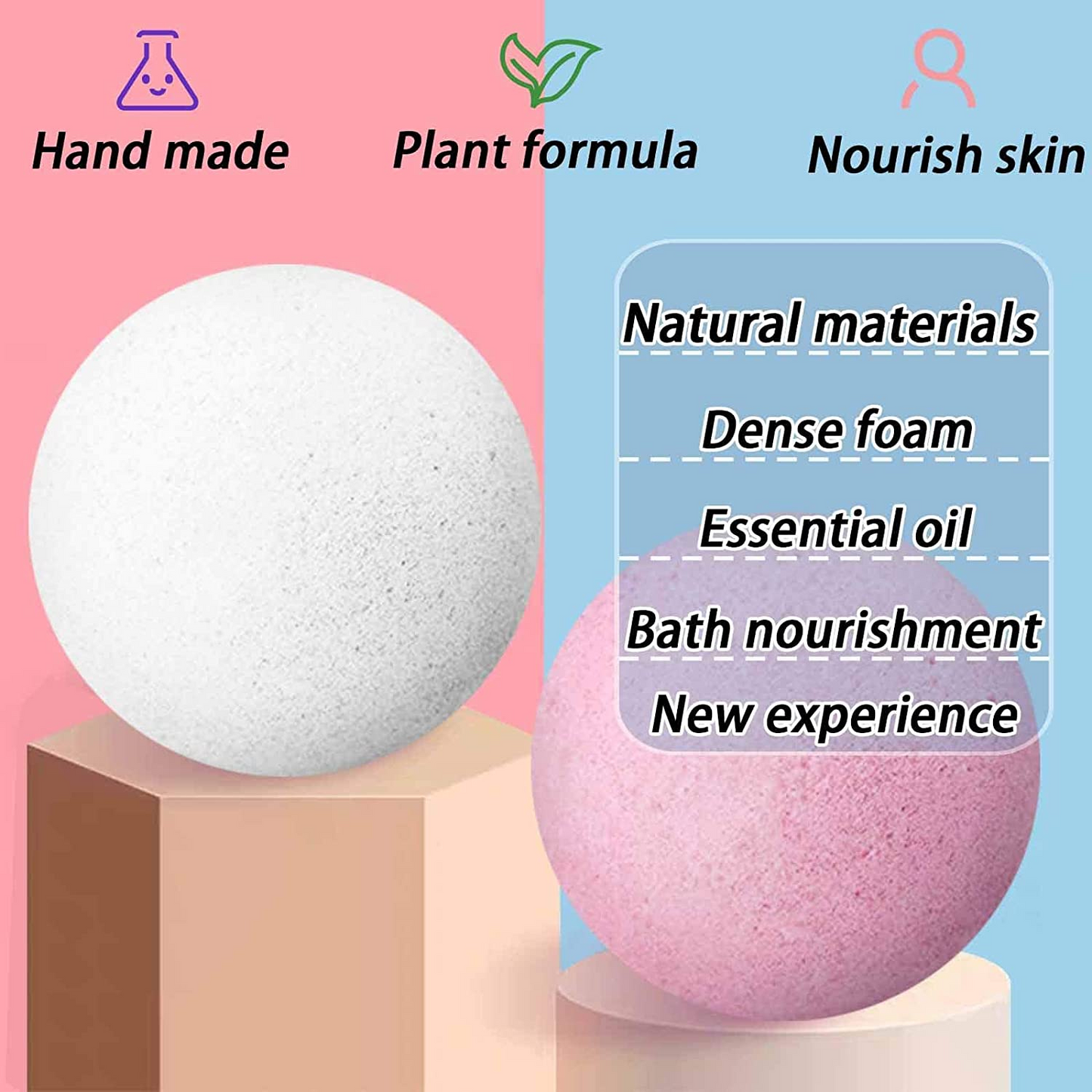 SKY-TOUCH Bath Bombs Gift 6 Pack, Bath Bombs Large Organic & Natural Essential Oil Handmade Bath Bombs Gift Set Moisturize Dry Skin Bath Bombs