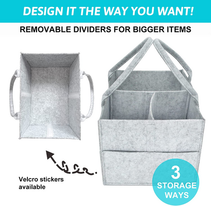 SKY-TOUCH Baby Diaper Caddy Organizer Tote Bag - Nursery Storage Bin for Changing Table | Portable Car Travel Organizer