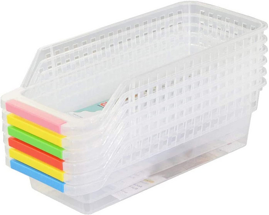 SKY-TOUCH 4PCS Refrigerator Organizer Bins Baskets, Ideal for Fridge and Freezer Organization and Counter Food Container, Multi-color