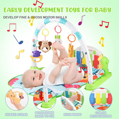 SKY-TOUCH Play Mats for Baby Gyms, Kick and Play Piano Gym Mats, Detachable Tummy Time Mat with Music and Lights, Musical Electronic Learning Toys, Activity Center for Babies and Toddlers